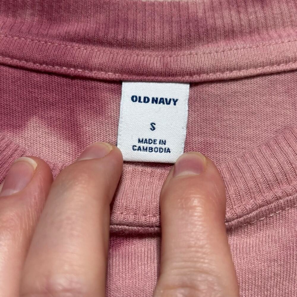 Old Navy Women's Small Mauve Pink Tie Dye T-Shirt Dress Casual Crew Neck Boho - Picture 2 of 7